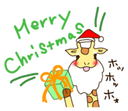 Life of cute giraffe.Christmas New Year sticker #2557765