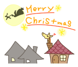 Life of cute giraffe.Christmas New Year sticker #2557766