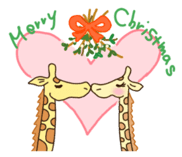 Life of cute giraffe.Christmas  New Year sticker #2557767