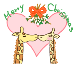 Life of cute giraffe.Christmas New Year sticker #2557767