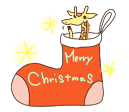 Life of cute giraffe.Christmas New Year sticker #2557768
