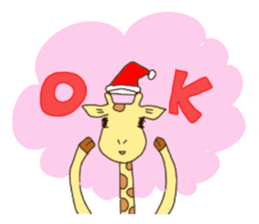 Life of cute giraffe.Christmas New Year sticker #2557773