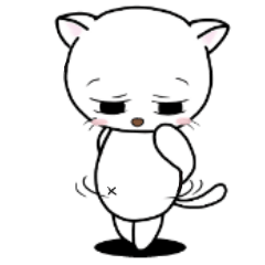 White cat with bad eyes