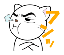 White cat with bad eyes sticker #2565530