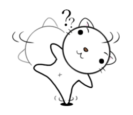 White cat with bad eyes sticker #2565537