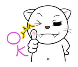 White cat with bad eyes sticker #2565539