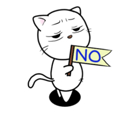 White cat with bad eyes sticker #2565540