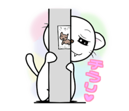 White cat with bad eyes sticker #2565552