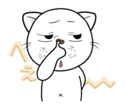 White cat with bad eyes sticker #2565558
