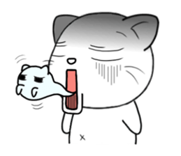 White cat with bad eyes sticker #2565560