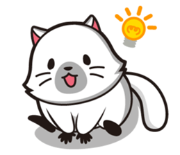 Lily of the white cat sticker #2569965