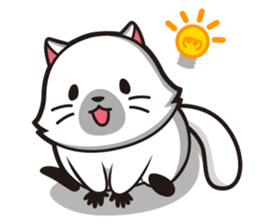 Lily of the white cat sticker #2569965