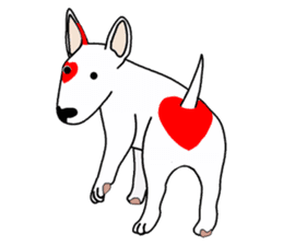 Bull Terrier of heart mark sticker #2575529