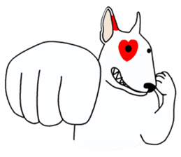 Bull Terrier of heart mark sticker #2575533