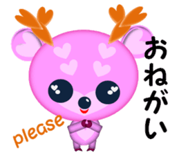 Pink deer "momo" sticker #2575880