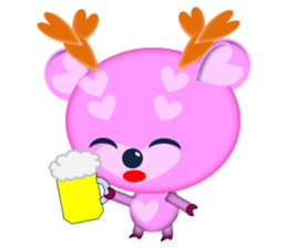 Pink deer "momo" sticker #2575898