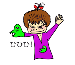 Sticker of cute sister in natural blur sticker #2576858