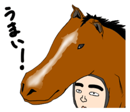 Middle-aged man with wearing tights sticker #2577586