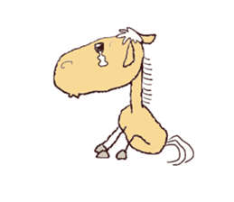 Tender-hearted scribble horses sticker #2577899