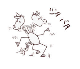 Tender-hearted scribble horses sticker #2577900