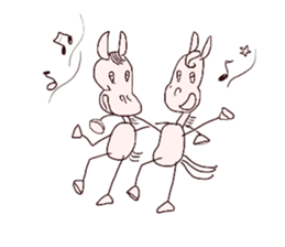 Tender-hearted scribble horses sticker #2577902