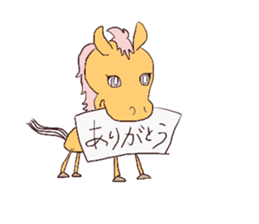 Tender-hearted scribble horses sticker #2577903