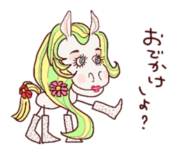 Tender-hearted scribble horses sticker #2577926