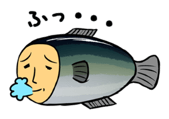 fish with a human looking face sticker #2578408