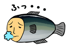fish with a human looking face sticker #2578408