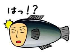 fish with a human looking face sticker #2578409