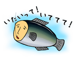 fish with a human looking face sticker #2578411