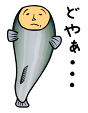 fish with a human looking face sticker #2578421