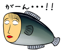 fish with a human looking face sticker #2578425