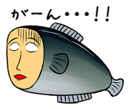 fish with a human looking face sticker #2578425