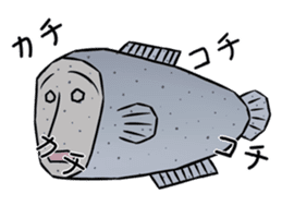 fish with a human looking face sticker #2578427