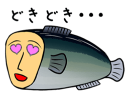 fish with a human looking face sticker #2578433