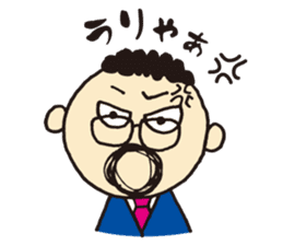 The president of a round mustache sticker #2579329