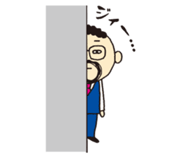 The president of a round mustache sticker #2579333