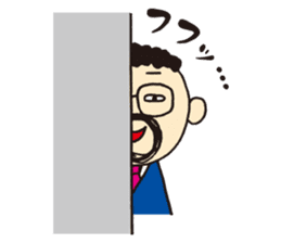 The president of a round mustache sticker #2579334