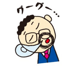 The president of a round mustache sticker #2579337