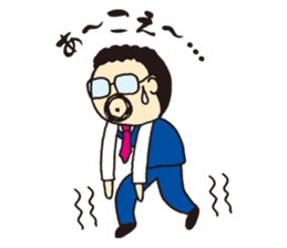 The president of a round mustache sticker #2579345