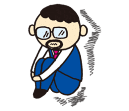 The president of a round mustache sticker #2579358