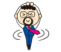 The president of a round mustache sticker #2579365