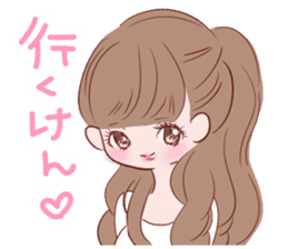 Dialect! Hakata-ben Mote-ko Girls sticker #2588127