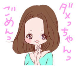 Dialect! Hakata-ben Mote-ko Girls sticker #2588163