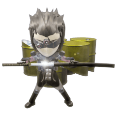 Sticker of ninja of the future 3D