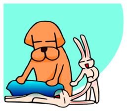 Good dog and rabbit of Naka sticker #2591203