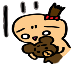 The Sticker of a girl and a bear sticker #2593864