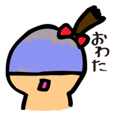 The Sticker of a girl and a bear sticker #2593880