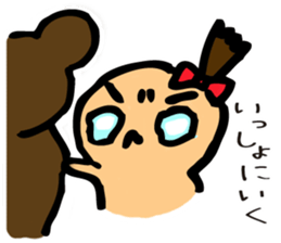 The Sticker of a girl and a bear sticker #2593883